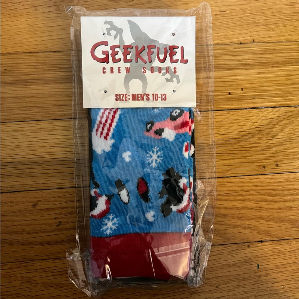 Geekfuel Christmas crew socks brand new mens